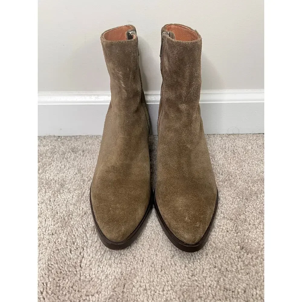Madewell Olive Suede Ankle Boots